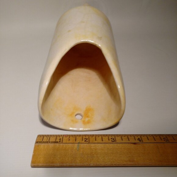 Vintage Ceramic Vessel with Hole & Cone Bottom Crazing UNKNOWN OBJECT - Picture 4 of 12